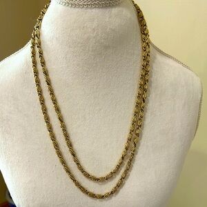 Made in West Germany lightweight aluminum snail link vintage gold tone necklace